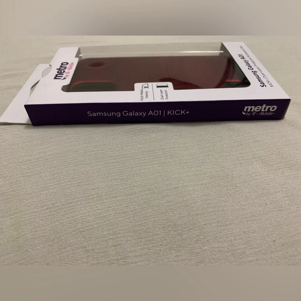 Samsung Galaxy A01 KICK+| Dual-Layer Protective Kickstand Case Metro by T-Mobile